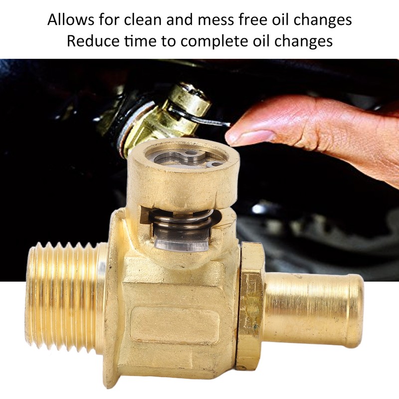 F110N Engine Oil Drain Valve with LC‑10 Lever Clip 3/8‑18