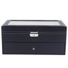 Sunglass Watch Organizer Box,Black PU Leather 6 Watch Box and