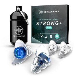 Schallwerk ® Strong+ Daily - Discreet Ear Protection Earplugs - Dampen Noise & Maintains Sound Quality - Transparent Ear Plugs - Ear Plugs Suitable for Music, Everyday Life, Work & Learning