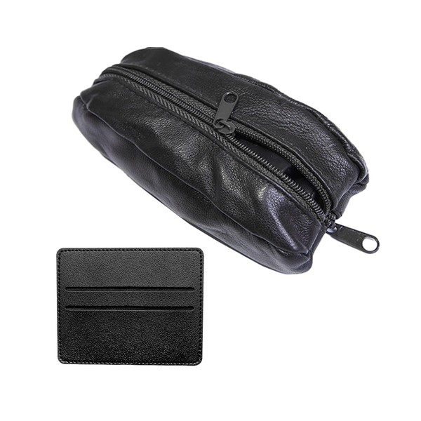 MEMOFYND 1 Leather Wallet with 1 Leather Card Holder, Portable