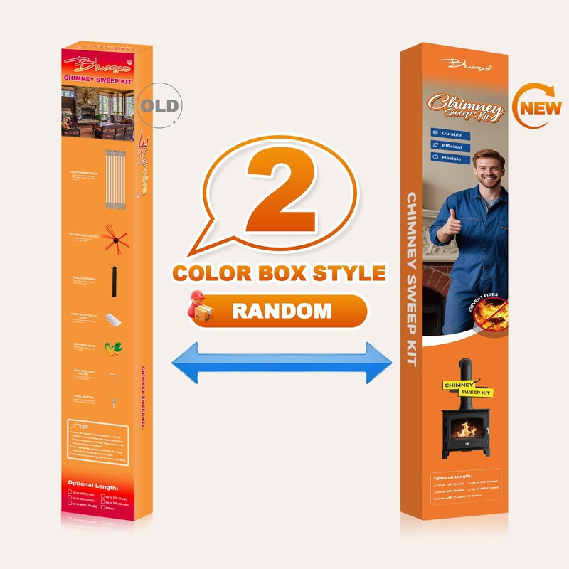 Bluesea 23 Feet Chimney Sweep Kit, Ergonomic Chimney Cleaning Kit,