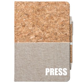 Huuraa Notebook Press Schriftzug Gift diary with cork cover 80 sheets Din A5 incl. Ballpoint pen Press Schriftzug gift idea