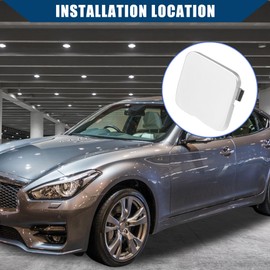 Hihaha 85071-4GA0A Car Bumper Tow Hook Cover for Infiniti Q50 2014-2018 / Rear Tow Hook Eye Lid Cover Trailer Cap/Durable Plastic / 1Pcs Silver Tone