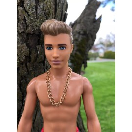 gold chain necklace for 12" Male doll Ken/Fashion Royalty Homme/BJD doll