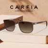CARFIA Square Polarized Sunglasses for Men UV400 Protection Wide Metal