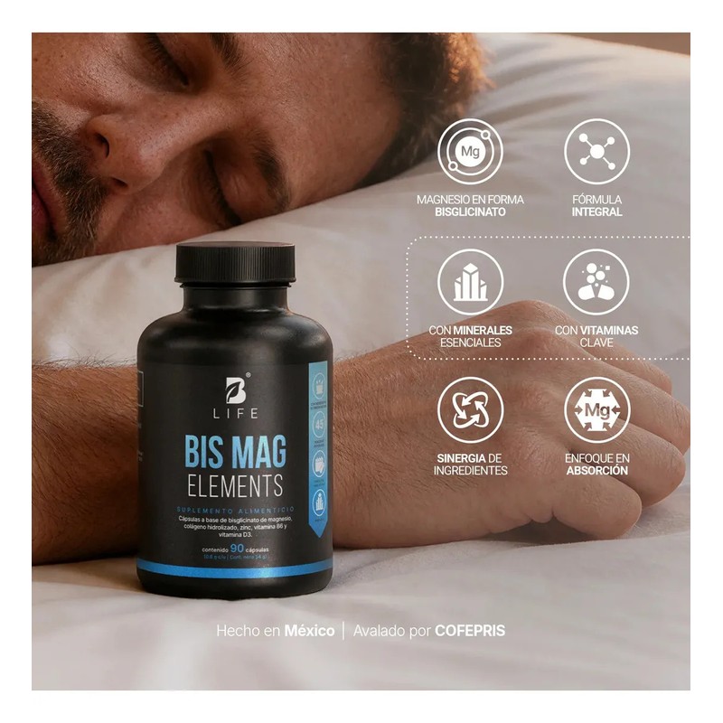 Bisglicinato De Magnesio Con Zinc Vitamina B3 90 Cáp B