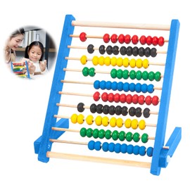 PAVIKE Abacus for Children, Math and Math Educational Toys, Elementary School, Kindergarten, Addition, Subtraction, Multiplication, Division, Teaching Tools, Preschool Learning Toy, 100 Ball Abacus,