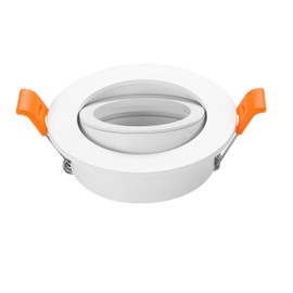 Pack of 2 LED Ceiling Light Frame Round Fixture Holders Adjustable Cutout 65mm (White)