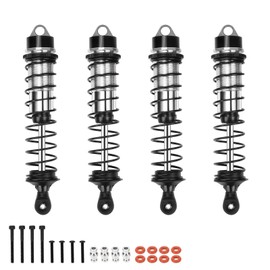 RCAWD Shock Absorber for Maxx 1/10 Upgrades, Front Rear RC Shocks Damper with Spring Adjustable Aluminum Parts for # 89086-4,# 89076-4, # 8961 Red