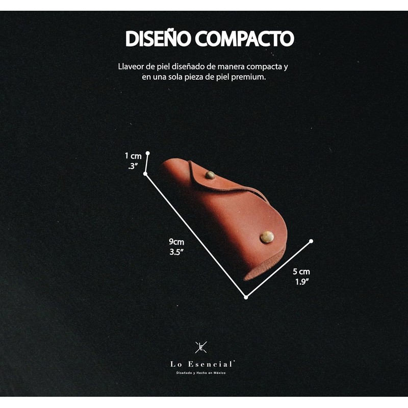 Lo Esencial Portallaves de Piel Hecho a Mano, Unisex (Café