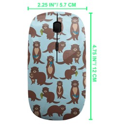 sanacci 2.4GHz USB Wireless Mouse, Funny Brown Otters Pattern, Ergonomic Slim Computer Mice for Kids