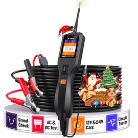 ANCEL PB50 Power Circuit Probe Tester, 12V 24V Automotive Circuit Tester, Electrical Diagnistic Tool for AC DC Voltage Short Finder Diode Resistance, Activate Component, Continuity Tester &13FT Cable