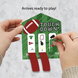 Big Dot of Happiness End Zone - Football - Baby Shower or Birthday Party Game Pickle Cards - Pull Tabs 3-in-a-Row - Set of 12