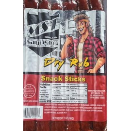 MST Snack Sticks, Madison Street Tavern Dry Rub Beef Snack Sticks, 6 Sticks Per Pack, 7oz, Pack of 2, 18g Protein Per Serving, High Protein, Low Carb, MST Dry Rub