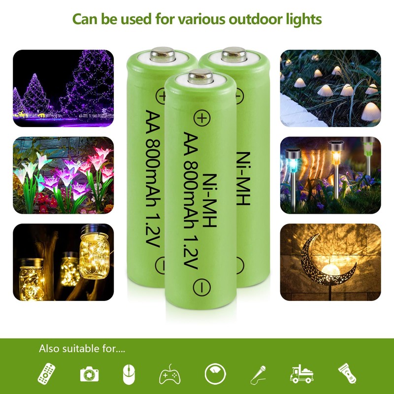 JINTION Ni-MH AA Rechargeable Batteries, Double A 1.2V 800mAh Battery