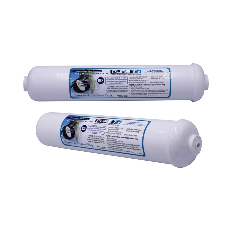 PureT IL-12W-C-EZ14, 12"x2.5" (1/4" EZ Connect) Inline Post GAC Carbon