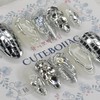 Multi Silver Handmade Nail Tips - Almond M / 멀티
