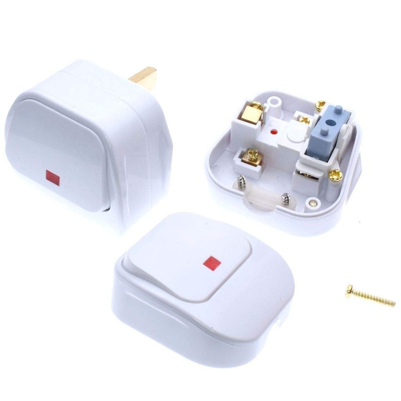 SUPERTOOL 3 Pin Switched Mains Plug White with Big Swtch