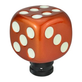 Arenbel Dice Shape Gear Shift Lever Speed Knob Car Shifter Grip Stick Handle Fit Most Manual Auto Transmissons, Orange White