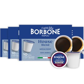 Caffe Borbone House Blend Coffee (40 Count) – Medium Roast, 100% Arabica, Roasted in Italy with Rich and Smooth Taste – Single Serve Coffee Pods Compatible with K-Cup Brewers