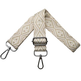 Adjustable Shoulder Strap for Bags, Bag Straps for Changing, Shoulder Strap for Bags, Shoulder Strap 3.8 cm Width with Silver Carabiner Bag Strap for Women's Handbags, Colourful, M, beige