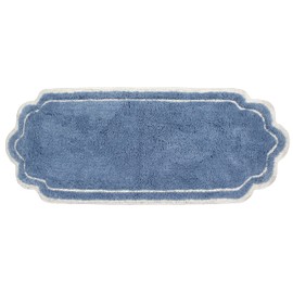 Home Weavers Allure Collection 100% Cotton Tufted Bathroom Rug, Soft and Absorbent Bath Rugs, Non-Slip Bath Carpet, Machine Wash Dry Bath Mats for Bathroom Floor- 21"x54" Runner, Blue