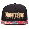 [sproutsy] Amsterdam Brothers City Snapback Cap, Men's Flat Visor Cap,