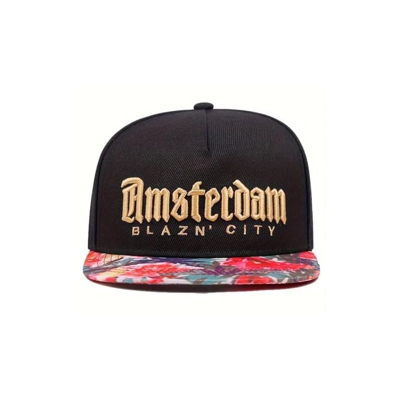 [sproutsy] Amsterdam Brothers City Snapback Cap, Men's Flat Visor Cap,
