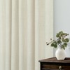 Pitalk Natural Linen Curtains 84 Inch Long for Living Dinning
