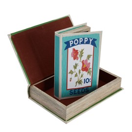 Creative Co-Op Decorative Hard-Sided Canvas Book Storage Boxes, Set of 2 Styles, Multicolor