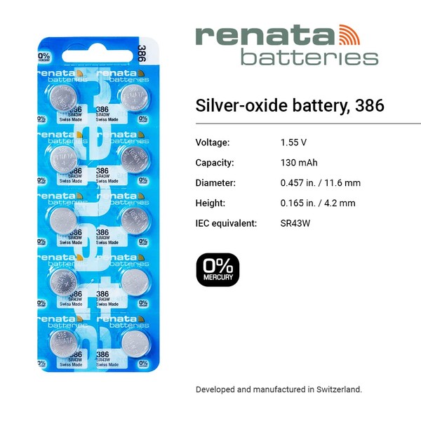 Silver Oxide Button-Cell Battery, 386