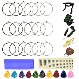 Cuerdas de guitarra eléctrica, 3 juegos completos y afinador, herramienta de encordado 3 en 1, capo, púas y otras herramientas útiles