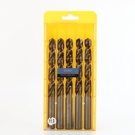 7/16 Inch(11mm) Cobalt Drill Bits, M35- HSS High Speed Steel for Drill/Driver Stainless Steel Heavy Duty Twist Steel Drill Bits, 5pcs