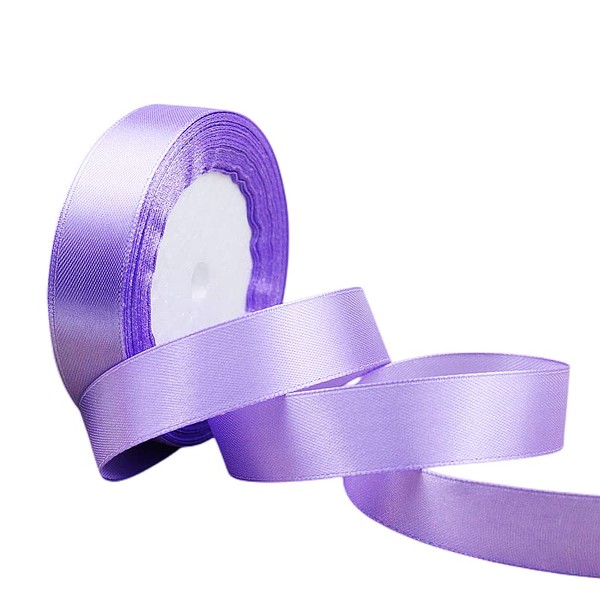 Satin Ribbon Light Purple 20 mm, 22 m Decoration for Presents, Gift Ribbon, Wide Bow Ribbon, Fabric Ribbon for Dress, Wedding, Christening and Birthday Gifts, Decorative Ribbon for Gift Packaging