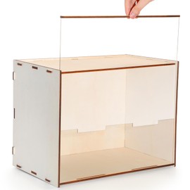 Memorywuu Wooden Diorama Box Deep Shadow Box Frame Large Display Box Display Case 14" x 8.7" x 10.6'' with Transparent Front Suitable for Collectibles Dollhouse Figures Diorama