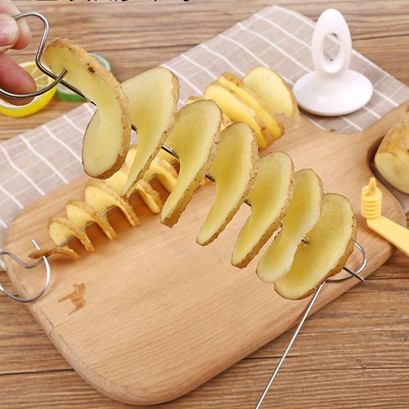 Spiral Potato Cutter,Kitchen Spiralizer for Carrot | Manual Spiral Slicing