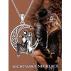 LILALO Nightmare Necklace Sterling Silver Nightmare Moon Necklace Nightmare Gothic