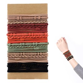 Boho Hair Ties, 24 Pcs Elastic Hair Ties Ponytail Holders 4 Styles Stretch Boho Hairs Bands Tie Bracelet No Damage for Women
