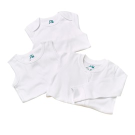 Sproot Baby Essentials 3-in-1 Discounted Bundle | Organic Cotton Baby Clothes for 18-24 Months | Signature Unisex Zip, Sleeveless & Long Sleeve Bodysuits | Soft Baby Gift Set in White