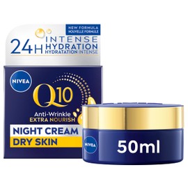 NIVEA NIVEA Q10 Anti-Wrinkle Moisture Replenishment Night Cream, 50mL | Anti-wrinkle night face moisturizer with argan oil
