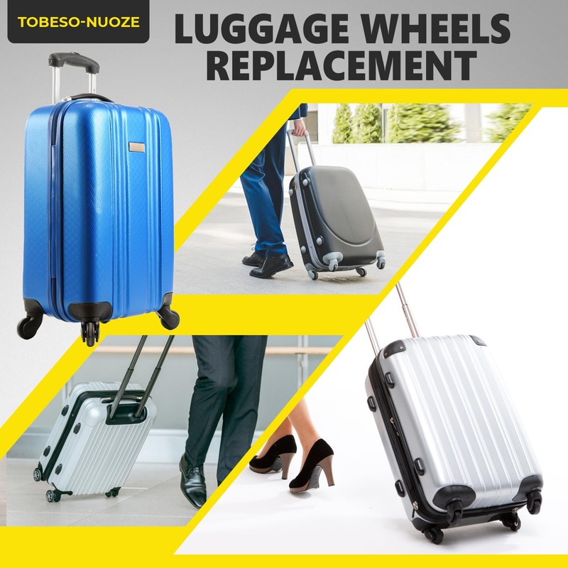 Luggage Wheels Replacement Wheels for Suitcase Repair 360° Rotating Suitcase