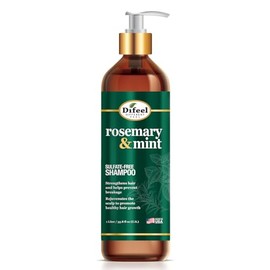 Difeel Champú fortalecedor de menta y romero con biotina 33.8 oz. - Fabricado con aceite de romero natural para el crecimiento del cabello, champú sin sulfato.