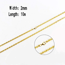 Jerbro 33 Feet Stainless Steel DIY Link Chain, Link Chain Necklaces with 20 Lobster Clasps and 30 Spring Rings for Jewellery Crafts, 1.5 mm