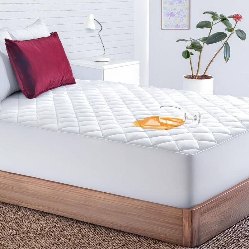 Lakhmaali Waterproof Quilted Mattress Protectors, 4-Layer Super Absorbent Design, Non-Slip