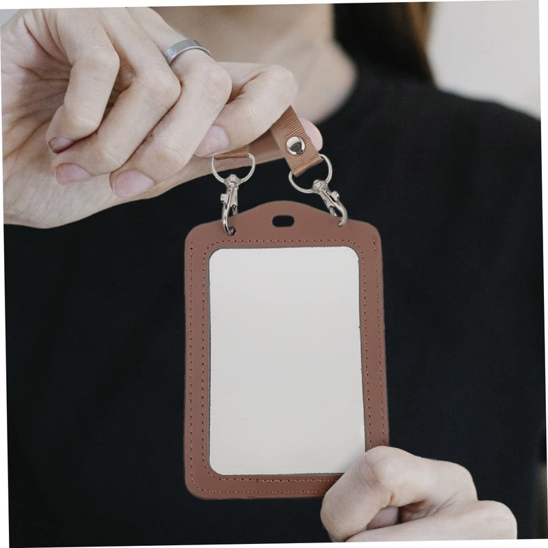 CAXUSD 2pcs Vertical Id Card Holder Clear Sleeve Anti-Scratch Working