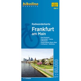 Radwanderkarte Frankfurt am Main: Bad Nauheim – Darmstadt – Hanau – Offenbach – Regionalpark Rhein-Main – Vortaunus – Wetterau, 1:60.000, ... mit UTM-Netz (bikeline Radwanderkarte)