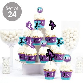 Big Dot of Happiness Must Dance to the Beat - Dance - Cupcake Decoration - Birthday Party or Dance Party Cupcake Wrappers and Treat Picks Kit - Set of 24