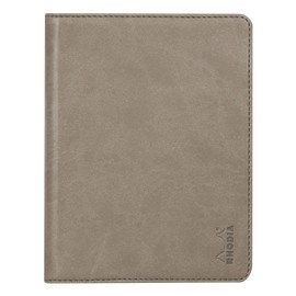 RHODIA 213002C - Rhodiarama No. 13 Taupe Clipboard and Document Holder Booklet - for Notepads or A6 Format Notebooks (10.5 x 14.8 cm) - Premium Italian Faux Leather - Rhodiarama Collection