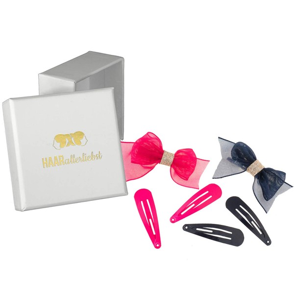 HAARallerliebst Set of 6 Hair Clips and Scrunchies with Bows