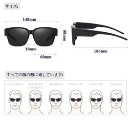 FF FRAZALA Polarized Over Sunglasses, Sunglasses, Can Be Worn Over Glasses, UV Protection, Reflective and Glaring Light, Driving, Golf, Fishing, Outdoors, Sports, Polarized Sunglasses, Black